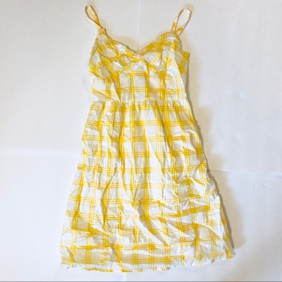 yellow and white sundress